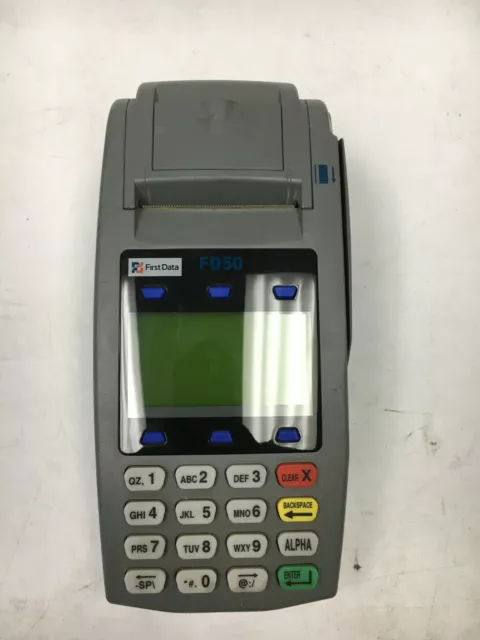 First Data FD-50 Credit Card Terminal 001304064 No Power Adapter