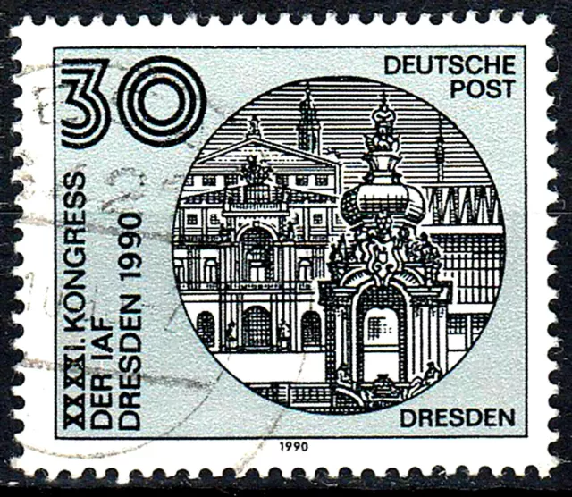 Deutschland DDR gestempelt Architektur Bauwerk Stadt Dresden Iaf Kongress / 689