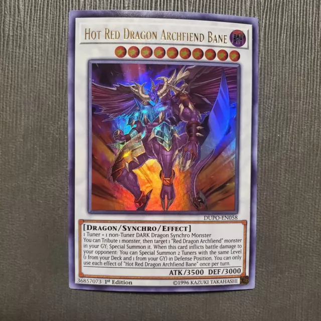 Hot Red Dragon Archfiend Bane - DUPO-EN058 Ultra Rare 1st Edition MP Yugioh