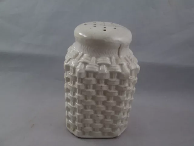 Japan White Basket Weave Shaker Large 4 1/2 Inches Tall Cream Off White