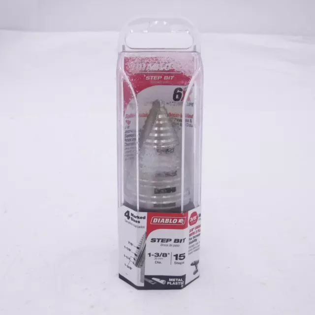 Diablo Tools 7/8" - 1-3/8" Step Drill Bit 15 Steps DSD1375S15