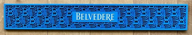 Belvedere Vodka *Brand New Blue & White Rubber Rail Runner Spill Coaster Bar Mat
