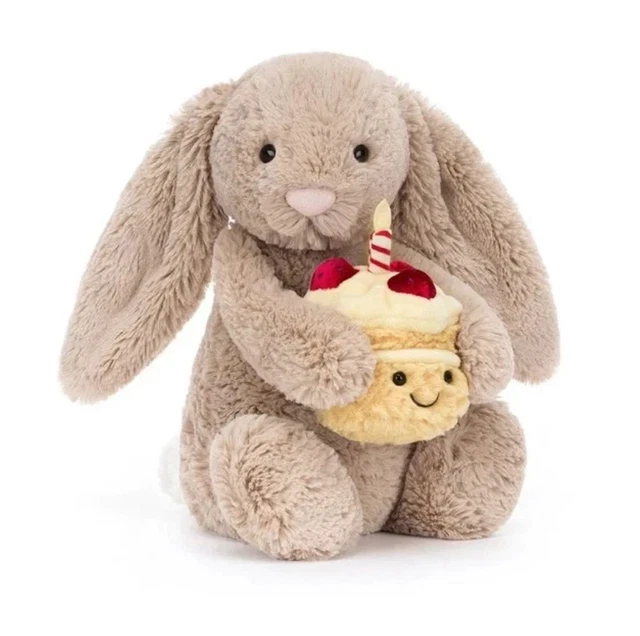 JELLYCAT BASHFUL BEIGE Bunny Birthday Soft Stuffed Toys Free Dust Bag JELLYCAT BASHFUL BEIGE Bunny Birthday Soft Stuffed Toys Free Dust Bag