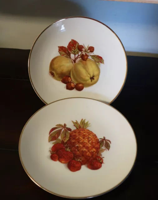 Vintage Bareuther Waldsassen Bavaria Germany 7.75” Fruit Plates 1960's
