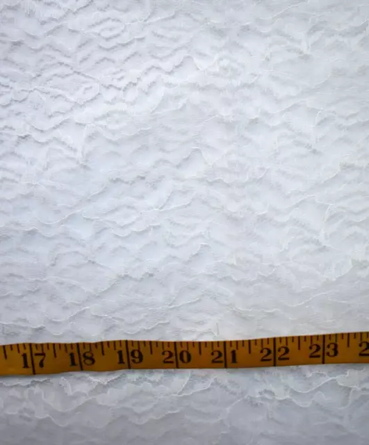WHITE FLORAL Lace Sheer 100% Polyester Fabric 3 Yards X 42 Inches $9.95 ...