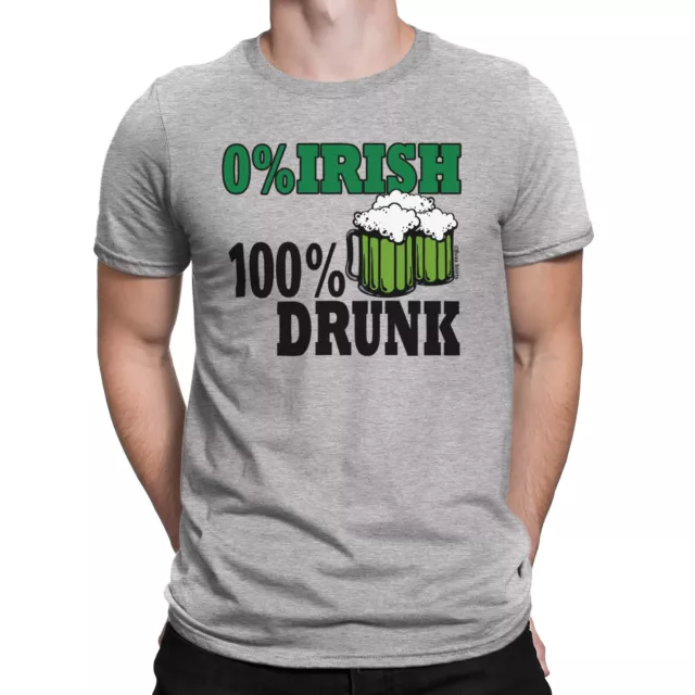 0 IRISH 100 DRUNK Mens ORGANIC T-Shirt Funny Ireland St Patricks Day Leprechaun