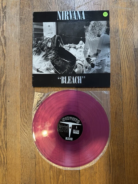 NIRVANA - BLEACH LP RARE 1992 TRANSLUCENT PINK COLOR VINYL SUB POP