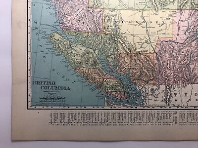 1900 Vintage BRITISH COLUMBIA Antique Atlas Map - Philadelphia Public Ledger 2