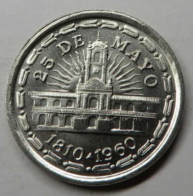 Argentina Peso ND(1960) Nickel Clad Steel KM#58 UNC