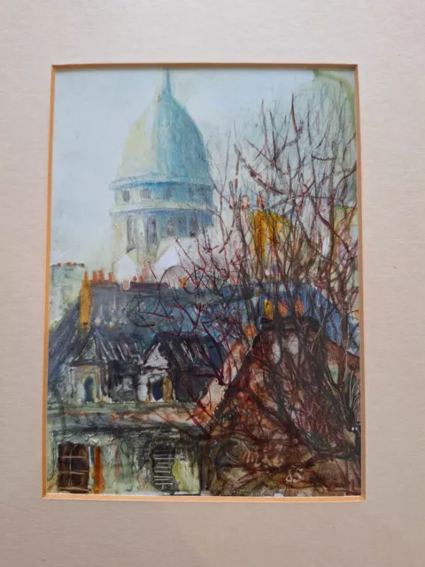 Pittura Paesaggio Architettura Parigi Montmarte Sacro Cuore Quadro Con Paintin