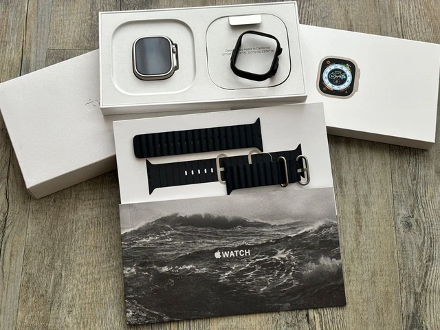 APPLE WATCH ULTRA 49mm Titanium Gehäuse Midnight Ocean Armband ...