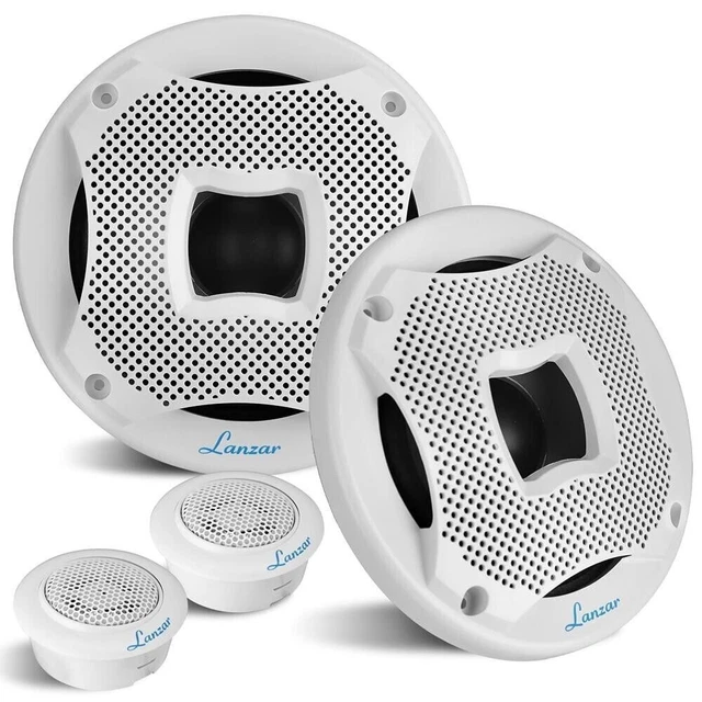 Lanzar 6.5  Two-Way Marine Component Speaker Systems-450 Watts  White (Pair)
