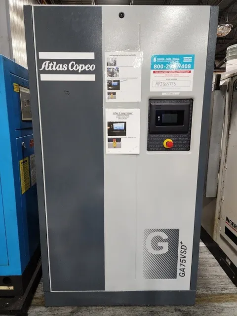 2019 Atlas Copco GA75VSD+P  100 hp Variable Rotary Screw Compressor