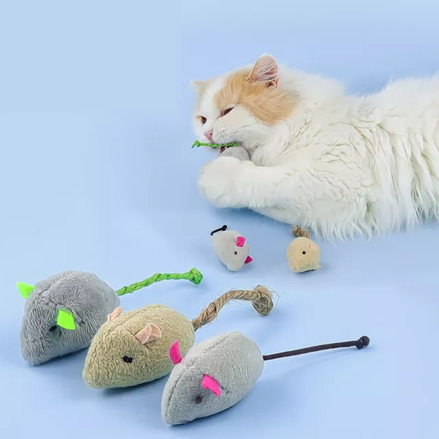 5/10 PCs Cat Toy Plush Simulation Mouse Toys For Cats Interactive Kitten Toy