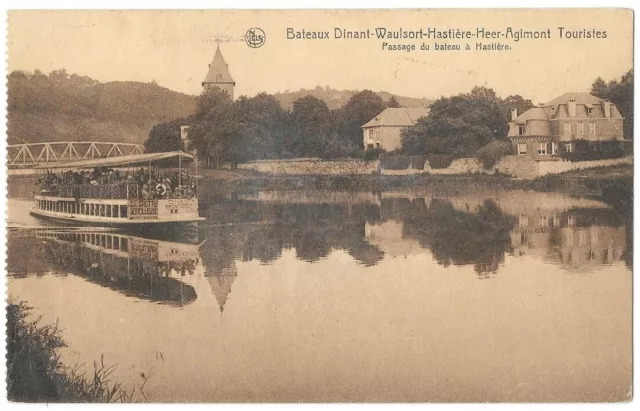 Dinant Waulsort Hastière Heer Agimont Belgique Bateaux CPA Animée non circulée