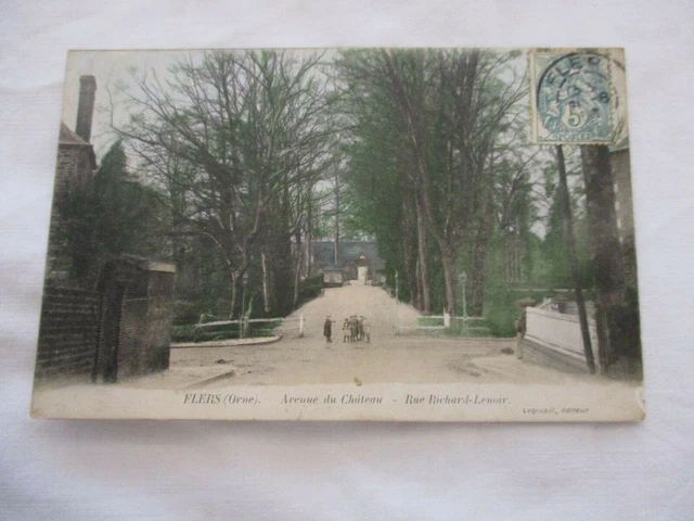 Cpa Orne 61 Flers Avenue Du Chateau Rue Richard Lenoir