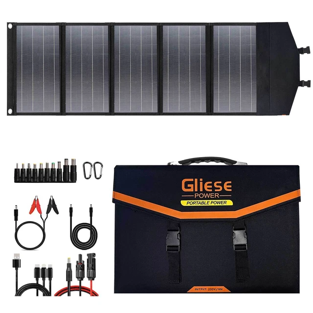 Kits de paneles solares portátiles plegables de 200 W 12 voltios centrales eléctricas portátiles
