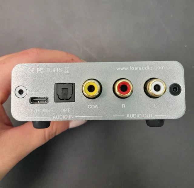 Fosi Audio K5 Pro – DAC + Ampli Casque USB-C Gaming HiFi, Entrées USB/Optique/Coaxiale + Micro, Sorties RCA/3.5mm, Contrôle Basses/Aigus Pour PS5, PC, MAC