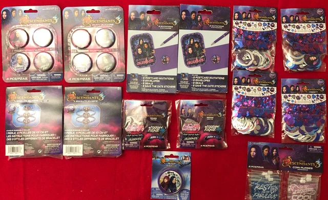 Disney Descendants 3 Suministros y Favores NUEVO Lote de Anillos de Invitación Pines