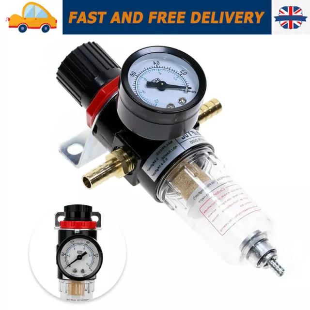 Air Pressure Filter Regulator Gauge Water Trap Moisture Dust Compressor Mini Uk