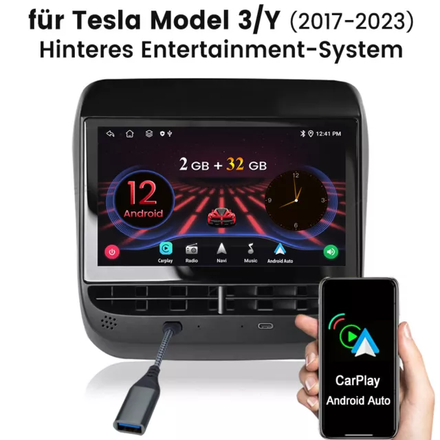 Für Tesla Model 3/Y Rücksitz Touch Screen Display Entertainment System Steuerung