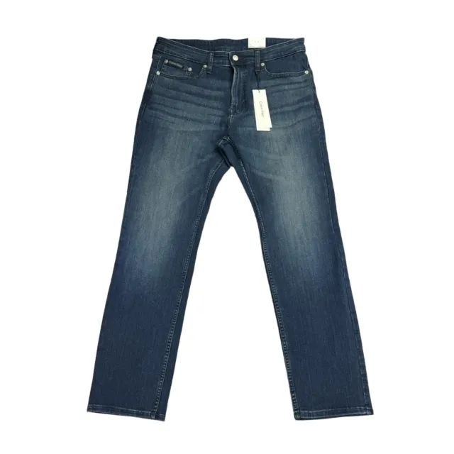 Calvin Klein Mens Slim Fit Stretch Denim Jeans Blue 33x30