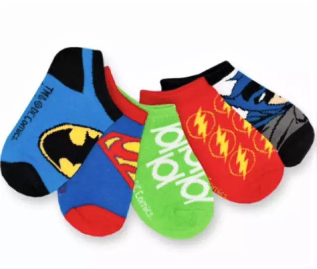 Batman Superman Justice League Ragazzi 5-Pack Basso Taglio No Show Calzini Anni