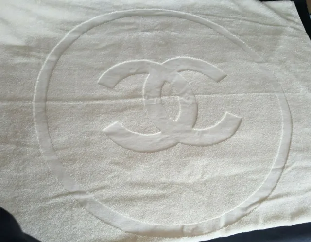 NEW XL CHANEL Beach Bath Sheet Towel Floor Mat Cc Logo Authentic