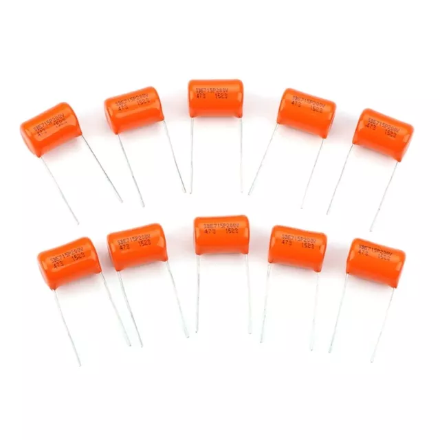 10Pcs Orange Drop Capacitors Tone Caps Guitar Tone Capacitor 200V715P .047uf