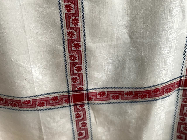 Antik’Etoffe, Linge Ancien ,Nappe Ancienne Lin Et Soie Napoléon III 280x180 NL25