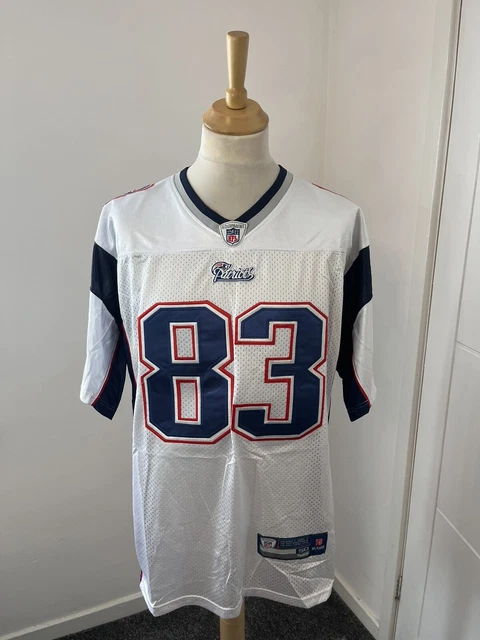 Maglietta Reebok Onfield NFL New England Patriots Wes Welker 83 50 media M bianca