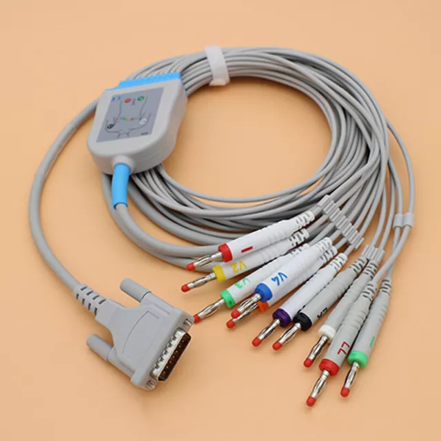 10 Leads ECG EKG Cable Banana4.0 AHA Leadwire Compatible Welch Allyn CP10/CP20