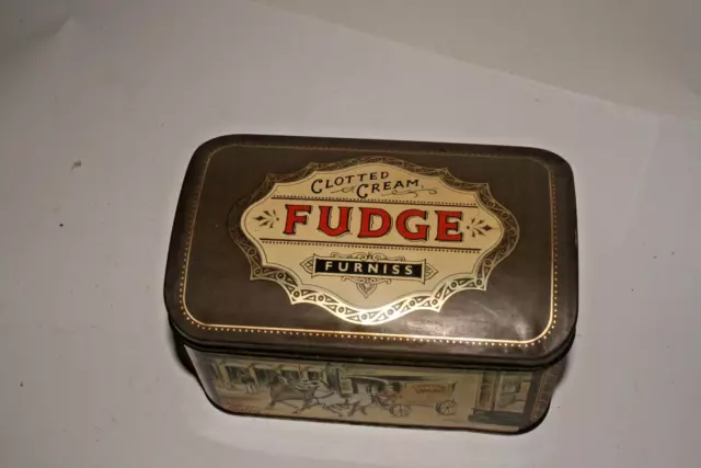 Furniss  of Cornwall - Clotted Cream Fudge Metal Hinged Tin Vintage Collectable 2