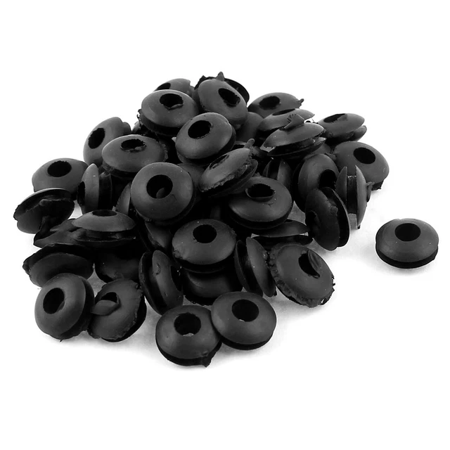 50pcs 4mm dia intérieur double fil en caoutchouc protecteur câble joint passefil