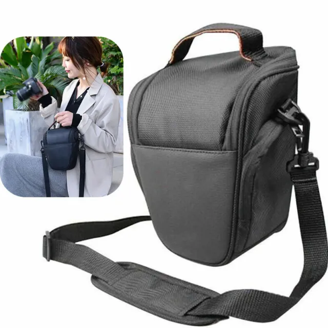 Black Digital DSLR SLR Camera Shoulder Case Waist Bag For Nikon Canon Waterproof