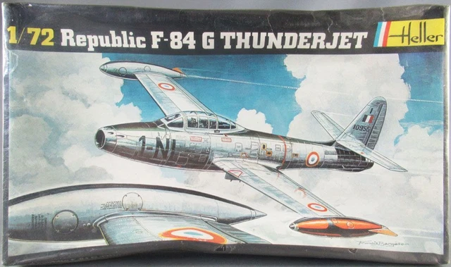 Heller - N°278 Republic F-84 G Thunderjet 2 Décorations 1/72 Neuf Boite Cellopha