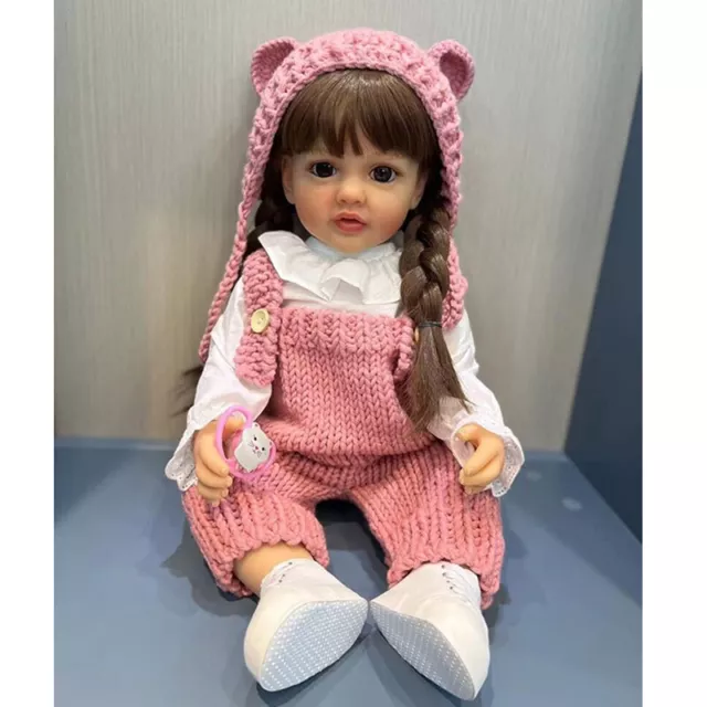 22" Lifelike Reborn Baby Doll Full Body Silicone Vinyl Waterproof Toddler Girl