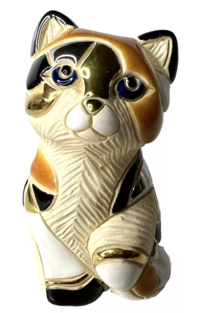 RINCONADA Artesania CALICO CAT #737 Silver Anniversary Platinum & 18K Gold Craze