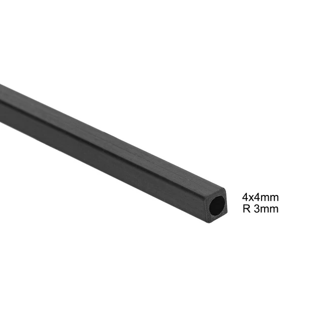 Carbon Fiber Square Tube 4x4x3mm Inner Round 400mm Carbon Fiber Tubing 1 Pcs 2