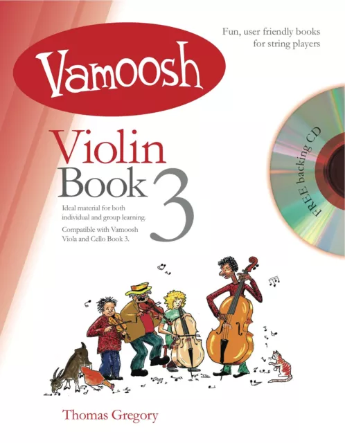 Vamoosh Violin Book 3 for Kids Teacher or Classroom Sheet Music & Play-Along CD