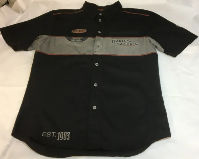 NEW Harley-Davidson Men's Screamin Eagle Black Button Down Shirt Size: Small - S