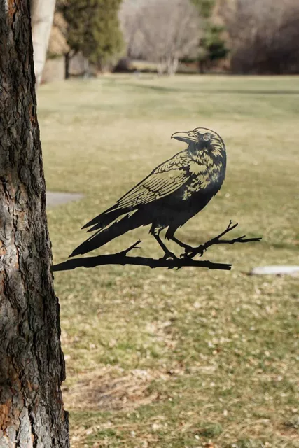 Raven Decoration | Garden Art | Backyard Art | Tree Art | Silhouette Art