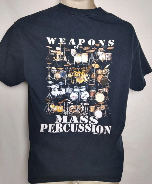 Weapons Of Mass Percussion T Shirt Drummer Drums tee Gildan Size M 2008