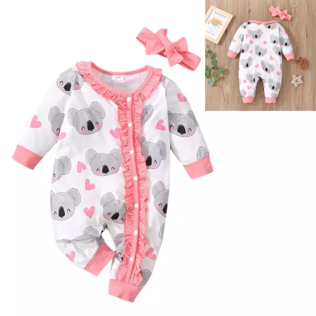Set abiti tuta neonata bambina neonata body cartone animato abiti fascia