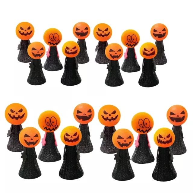 10pcs Funny Bouncing Jumping Pumpkins Toy for Kids Finger Doll Halloween Decor
