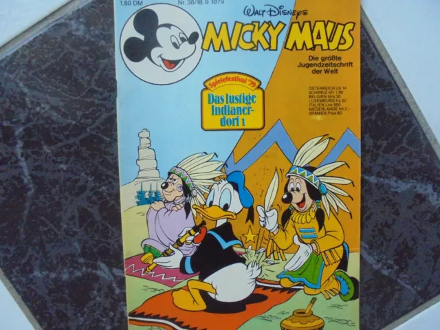Micky Maus Comic Heft Nr.38/1979 mit Beilage - Das lustige Indianerdorf!