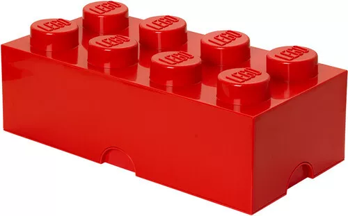 LEGO Storage Brick With 8 Knobs, in Bright Red [New Toy] Red, Brick