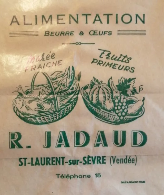 Antik Tasche Papier St Laurent Über Sevres Vendée Netzteil Feinkost R.jadaud