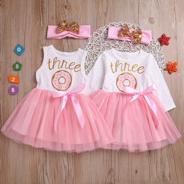 Abito tutù per bambine 2° terzo compleanno vestiti romper gonna fascia