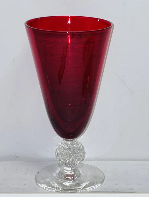 Morgantown GOLF BALL SPANISH RED 6 3/4" - 12 oz FOOTED ICED TEA TUMBLER